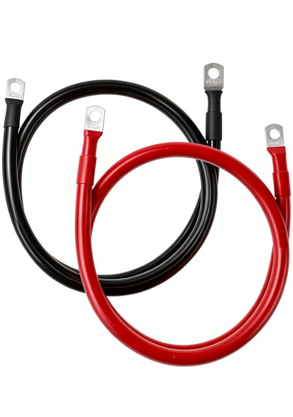 Copper Battery Cable QWORK 3ft Red Heavy Duty-0