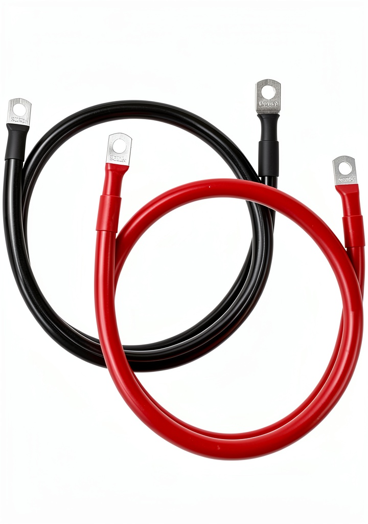 QWORK copper battery cable installed on a solar inverter system