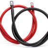 Copper Battery Cable QWORK 3ft Red Heavy Duty-1