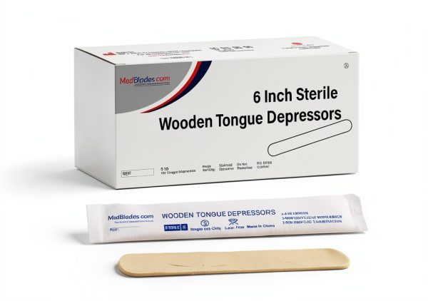 Box of 100 Sterile 6 inch Wooden Tongue Depressors by MedBlades-0