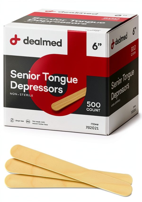 Dealmed 6 Inch Senior Tongue Depressors - 500 Wood Sticks for Medical-7