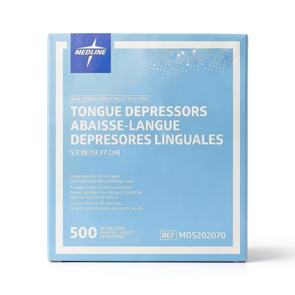 Medline Non-Sterile Wood Tongue Depressors, Brown, 500 Count (Pack of 10), High-Quality Healthcare Essentials-1