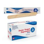Dynarex Tongue Depressors Senior 6 Inch Sterile Birch Wood 100 Count-0