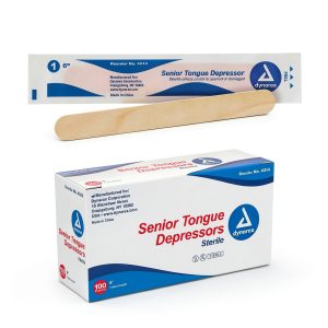 Dynarex Tongue Depressors Senior 6 Inch Sterile Birch Wood 100 Count-0