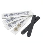 Jet Black Tattoo Tongue Depressor, Eco Friendly Tattoo Supplies, Individually packaged and EO Sterilized, Easy Transferring Ointments, 100 Count-0