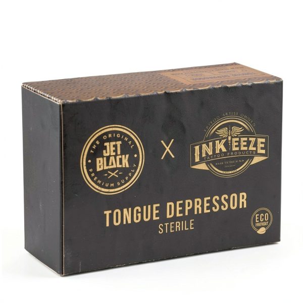Jet Black Tattoo Tongue Depressor, Eco Friendly Tattoo Supplies, Individually packaged and EO Sterilized, Easy Transferring Ointments, 100 Count-4