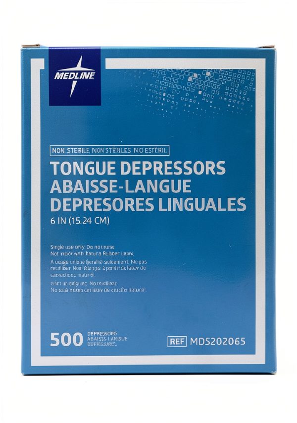 Medline Wood Tongue Depressors 6 Inch Non Sterile 500 Count Pack of 10-5