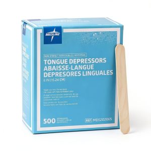 Medline Wood Tongue Depressors 6 Inch Non Sterile 500 Count Pack of 10-0