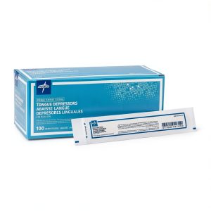 Medline Sterile Wooden Tongue Depressors 6" Medical Grade Box of 100-0