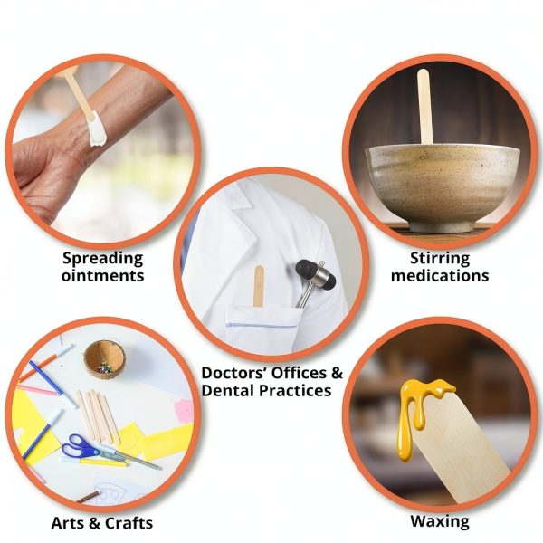 Caring Wood Tongue Depressors Non Sterile 6 Inch 500 Count Pack of 10-6