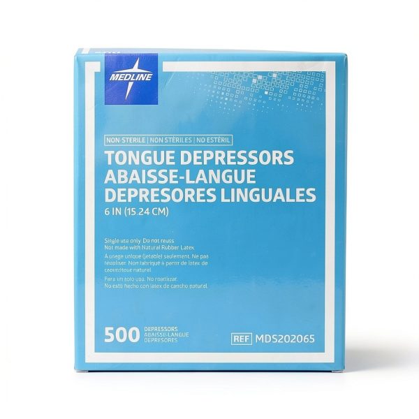 Medline Wood Tongue Depressors 6 Inch Non Sterile 500 Count Pack of 10-3