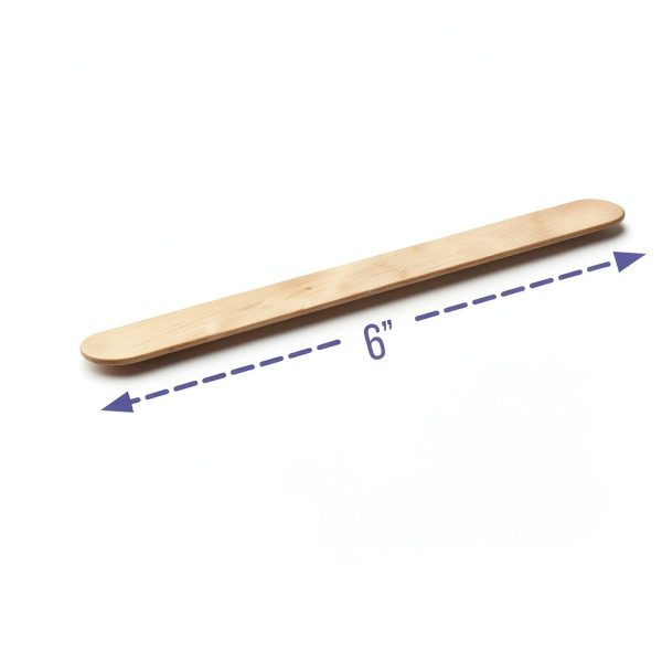 Dynarex Tongue Depressors Wood, Senior 6", Non-Sterile, with Precision Cut and Polished Smooth Edges, for Medical Use and Other Applications, 1 Box of 500 Tongue Depressors, 6"-1