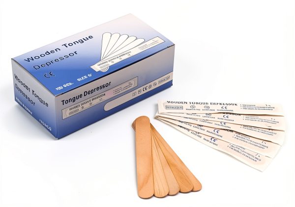 DGT Wood Tongue Depressors Sterile 6" Applicator Sticks 100 Count-3