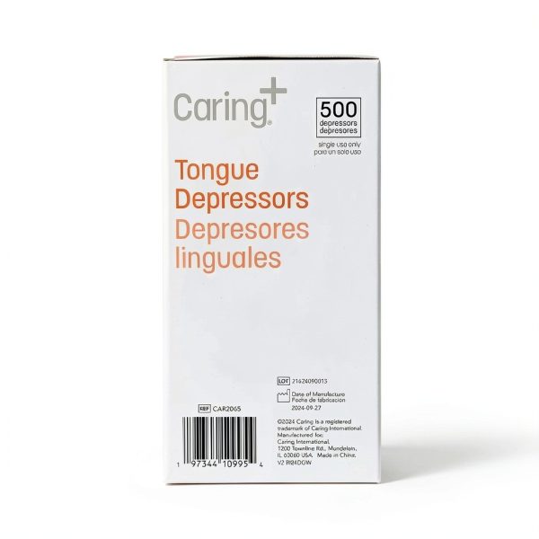 Caring Wood Tongue Depressors Non Sterile 6 Inch 500 Count Pack of 10-4