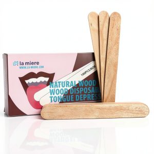 Wood Tongue Depressors LA MIERE 6inch Non Sterile Applicator 100 Count-0