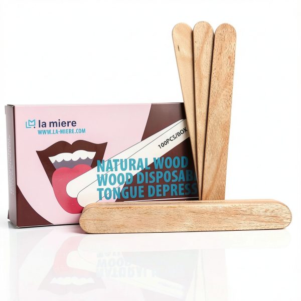 Wood Tongue Depressors LA MIERE 6inch Non Sterile Applicator 100 Count-0